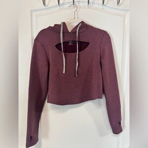 Buffbunny Keyhole crop hoodie in maroon